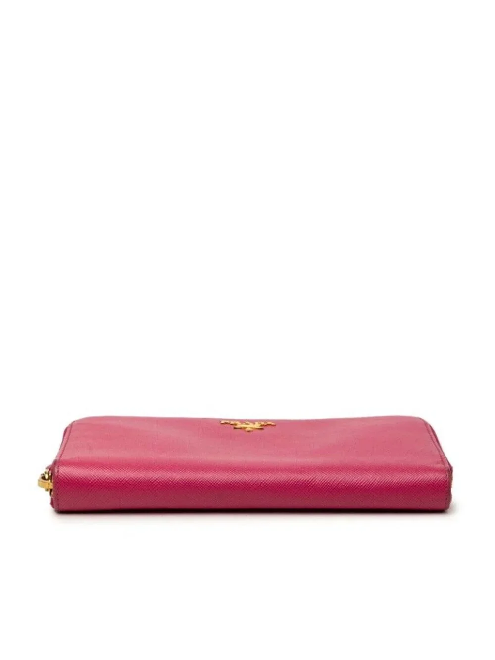Prada Saffiano Zip Around Wallet Pink Leather